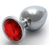Ouch! Bijou anal Round Gem M 7 x 3.3 cm Argenté-Rouge